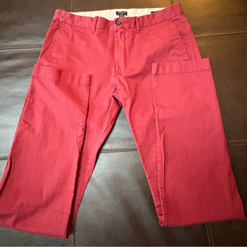 J. Crew Men's Slim Flex Chinos Cranberry Color